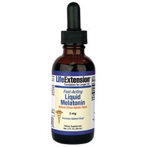 Life Extension Fast-Acting Liquid Melatonin, Natural Citrus-Vanil...
