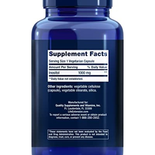 Life Extension Inositol Caps 1000 mg - Myo-inositol Supplement - ...
