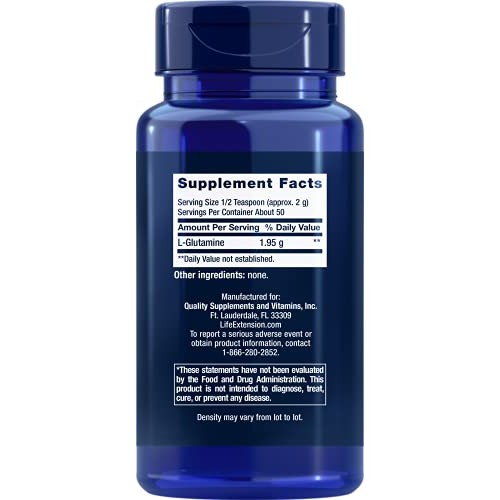 Life Extension L-Glutamine 100 Gram Powder