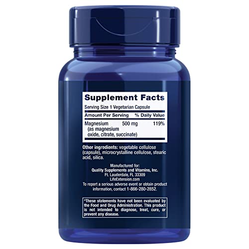 Life Extension Magnesium Caps 500 mg – Essential Mineral Blend Fo...