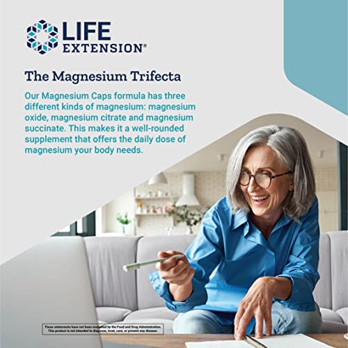 Life Extension Magnesium Caps 500 mg – Essential Mineral Blend Fo...