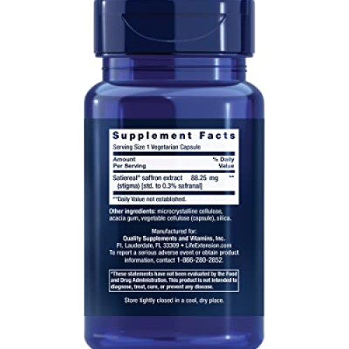 Life Extension Optimized Saffron Weight Management Supplement - N...