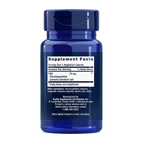 Life Extension PQQ Pyrroloquinoline Quinone 10 mg - Support Mit...
