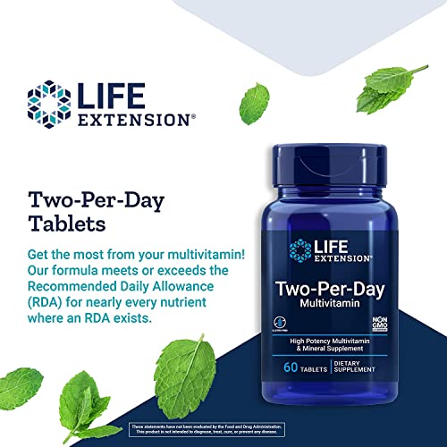 Life Extension Two-Per-Day High Potency Multi-Vitamin & Mineral S...