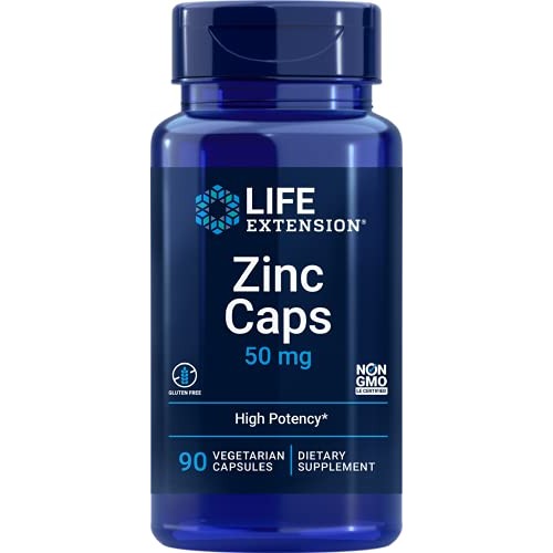 Life Extension Zinc Caps 50 Mg High Potency 90 Vegetarian Capsules