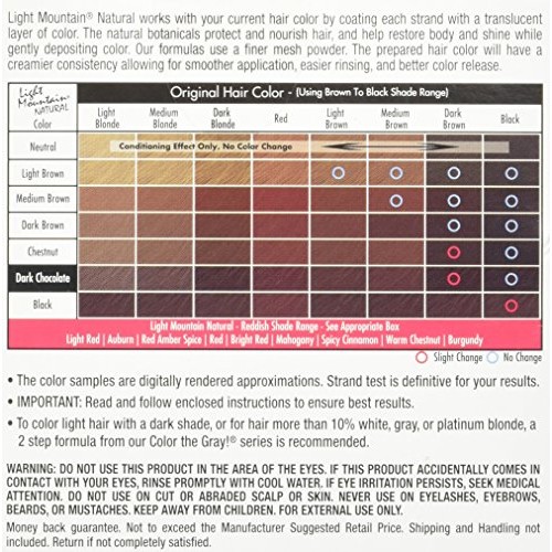 LIGHT MOUNTAIN Hair Color Hair Color Dark Chocolate, 0.02 Pound