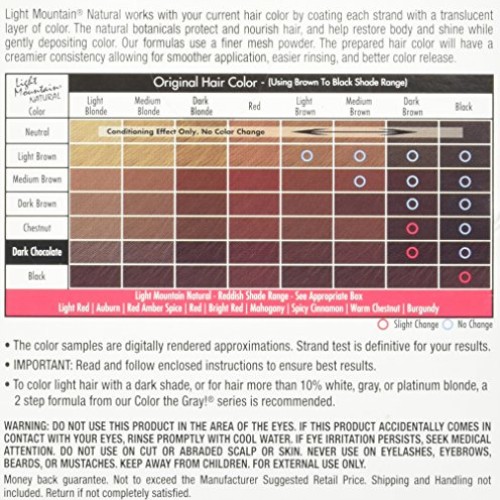LIGHT MOUNTAIN Hair Color Hair Color Dark Chocolate, 0.02 Pound