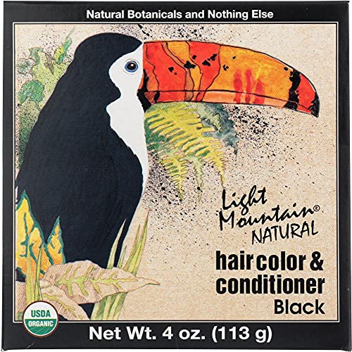 Natural Hair Color & Conditioner, Black, 4 oz, Light Mountain Henna