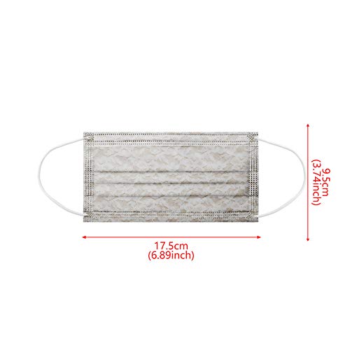 50PC Lace Disposable Face Mask For Women With Paper Designs Color...