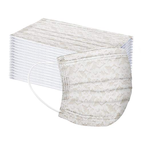 50PC Lace Disposable Face Mask For Women With Paper Designs Color...