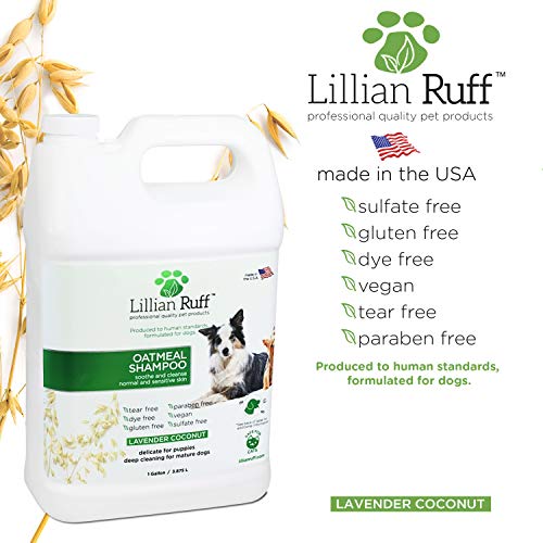 Lillian Ruff Oatmeal Dog Shampoo - Lavender Coconut Scent with Al...