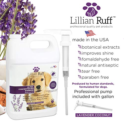 Lillian Ruff Professional Dog Shampoo with Dispenser Pump – Conce...