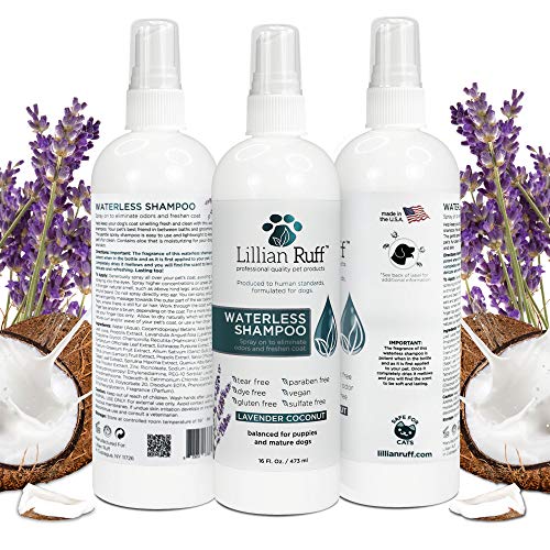 Lillian Ruff Waterless Dog Shampoo - No Rinse Quick Dry Shampoo S...
