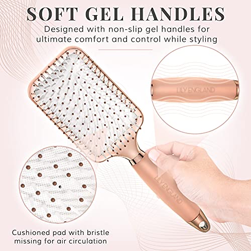 Rose Gold Hair Brush Set - Luxury Professional Hairbrushes Gift f...