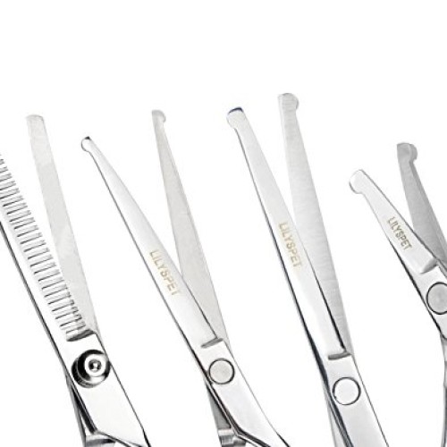 LILYS PET 5 PCS Round Tips Pet Grooming Scissors Kit For Dogs Cat...