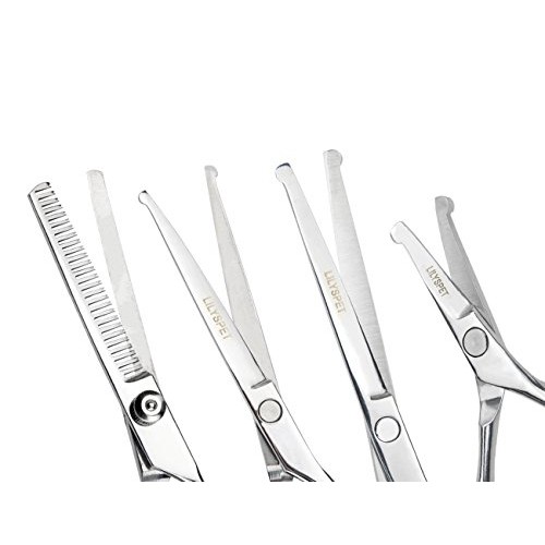 LILYS PET 5 PCS Round Tips Pet Grooming Scissors Kit For Dogs Cat...
