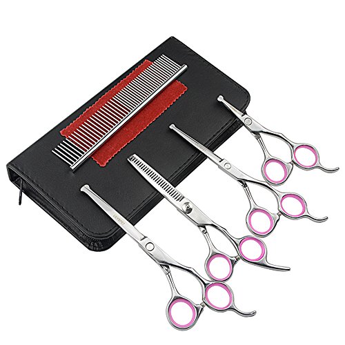 LILYS PET 5 PCS Round Tips Pet Grooming Scissors Kit For Dogs Cat...