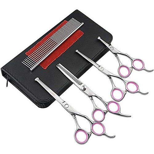 LILYS PET 5 PCS Round Tips Pet Grooming Scissors Kit For Dogs Cat...