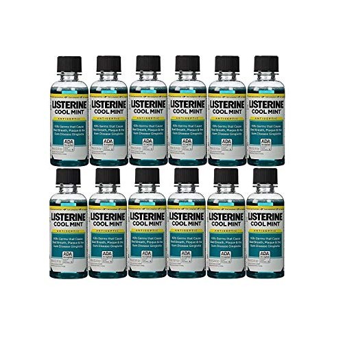 Listerine Cool Mint Antiseptic Mouthwash for Bad Breath, Travel S...