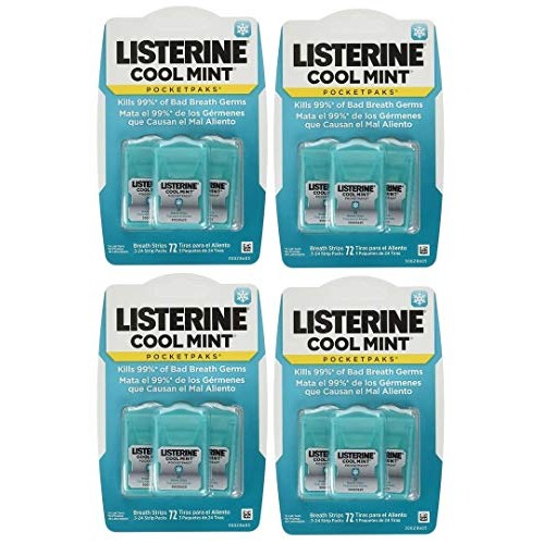 Listerine Cool Mint Pocketpaks Breath Strips, 12-24-Strip Pack To...