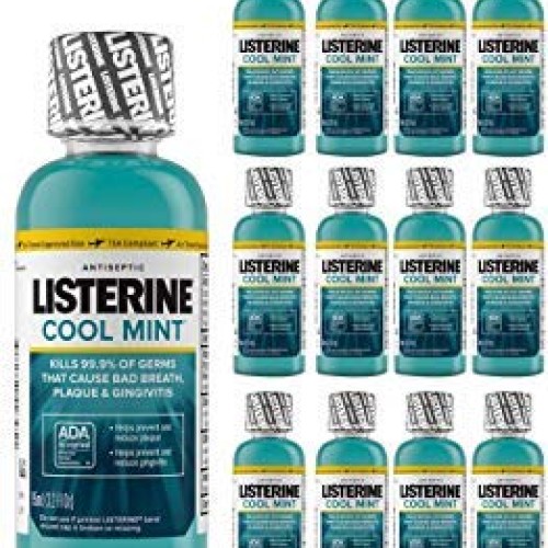 Listerine Mouthwash Cool Mint Antiseptic Bad Breath Travel Size 3...