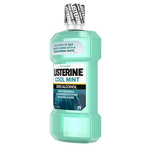 Listerine Zero Alcohol Mouthwash, Less Intense Alcohol-Free Oral ...