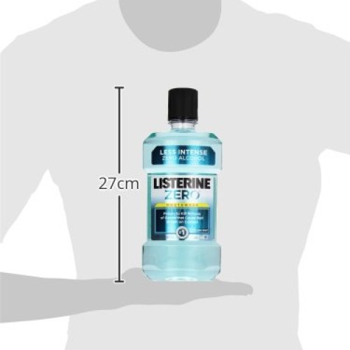 Listerine Zero Alcohol Mouthwash, Less Intense Alcohol-Free Oral ...