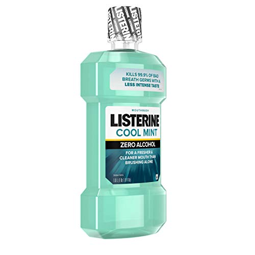 Listerine Zero Alcohol Mouthwash, Less Intense Alcohol-Free Oral ...