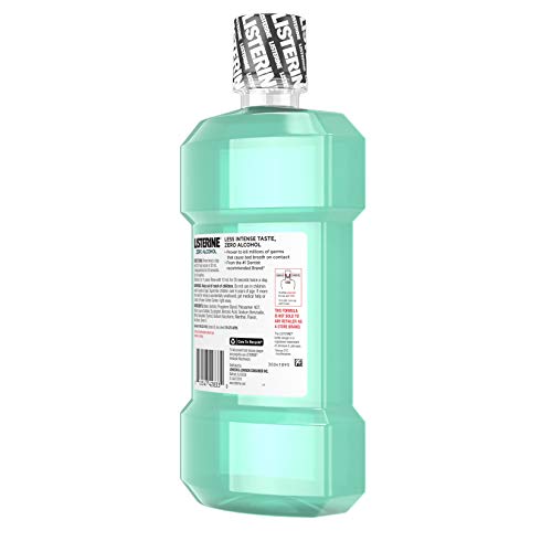 Listerine Zero Alcohol Mouthwash, Less Intense Alcohol-Free Oral ...