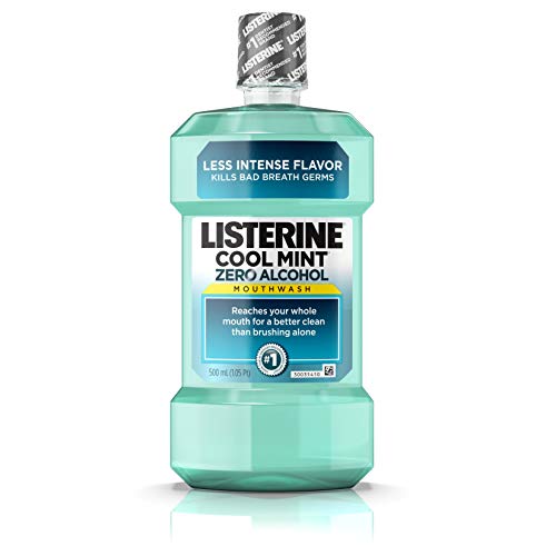 Listerine Zero Alcohol Mouthwash, Less Intense Alcohol-Free Oral ...