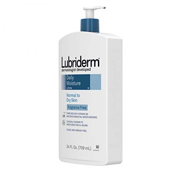 Lubriderm Daily Moisture Hydrating Unscented Body Lotion with Vit...