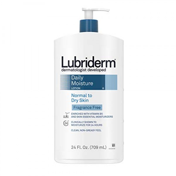 Lubriderm Daily Moisture Hydrating Unscented Body Lotion with Vit...