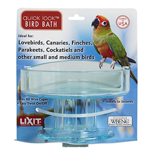 Lixit Quick Lock Bird Cage Bath for Lovebirds, Canaries, Finches,...