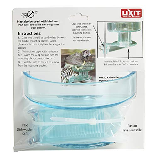 Lixit Quick Lock Bird Cage Bath for Lovebirds, Canaries, Finches,...