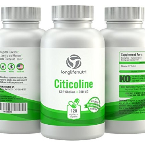 CDP Choline 300mg - 120 Vegetarian Capsules Made in US...