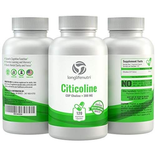 CDP Choline 300mg - 120 Vegetarian Capsules Made in US...