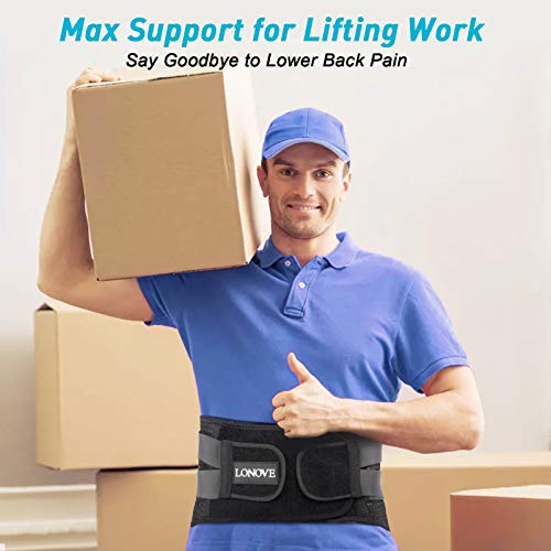Lower Back Brace Lumbar Support - LONOVE Back Support Belt for Lo...