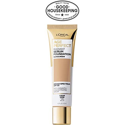 LOreal Paris Age Perfect Radiant Serum Foundation with SPF 50, C...