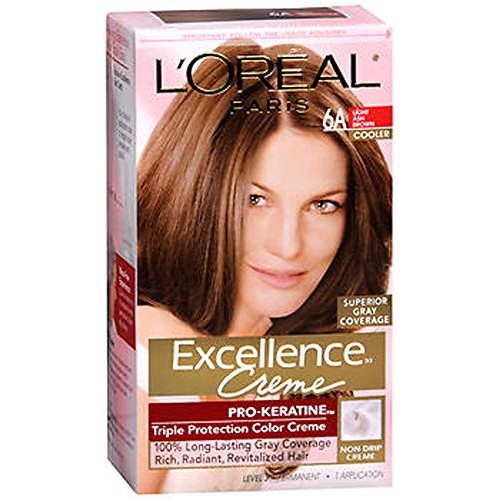 LOreal Paris Excellence Creme Haircolor, Light Ash Brown 6A 1e...