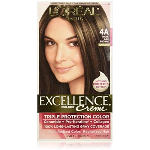 LOreal Paris Excellence Creme Permanent Hair Color, 4A Dark Ash ...