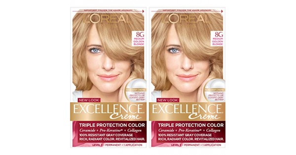 9. Clairol Natural Instincts Semi-Permanent Hair Color, 8G Medium Golden Blonde, Sunflower, 3 Count - wide 9