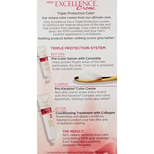 LOreal Paris Excellence Creme Triple Protection Hair Color, Ligh...