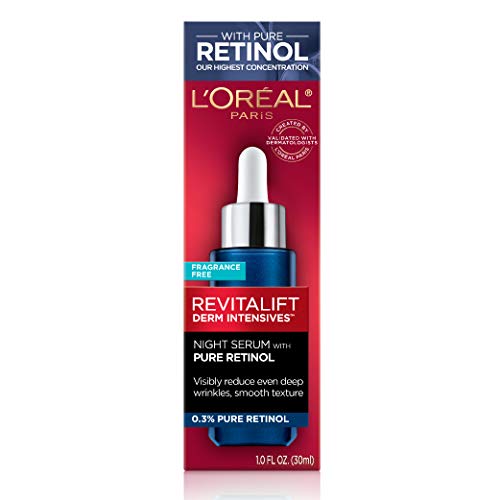 LOreal Paris Retinol Serum for Face, Night Serum 0.3% Pure Retin...