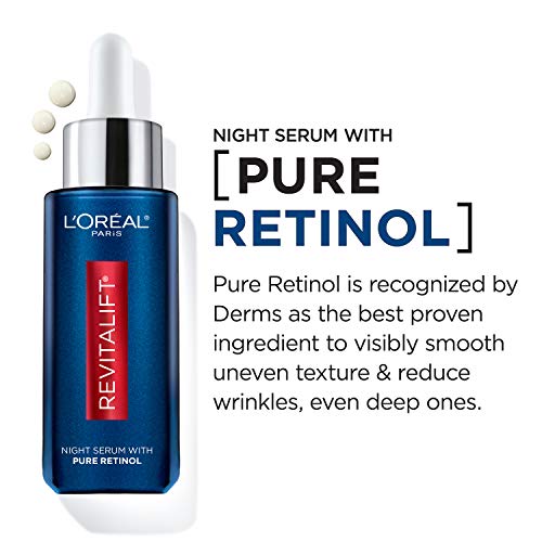 LOreal Paris Retinol Serum for Face, Night Serum 0.3% Pure Retin...