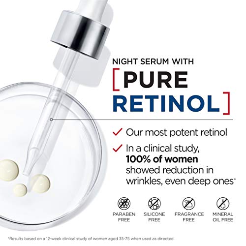 LOreal Paris Retinol Serum for Face, Night Serum 0.3% Pure Retin...