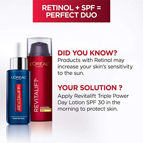 LOreal Paris Retinol Serum for Face, Night Serum 0.3% Pure Retin...