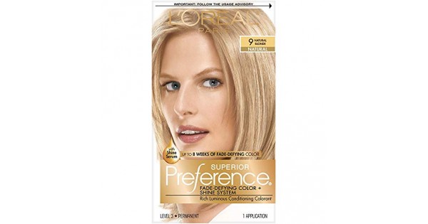1. L'Oreal Paris Superior Preference Fade-Defying + Shine Permanent Hair Color, 8RB Medium Rose Blonde, 1 kit - wide 10