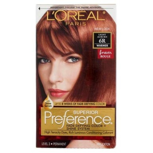 LOreal Superior Preference, 6R Light Auburn, Warmer 1 ea Pack o...
