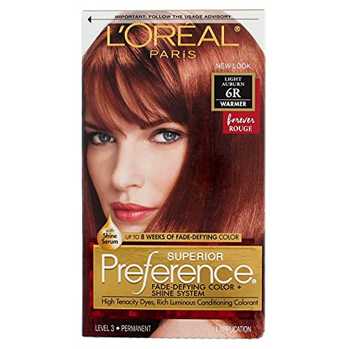 LOreal Superior Preference, 6R Light Auburn, Warmer 1 ea Pack o...