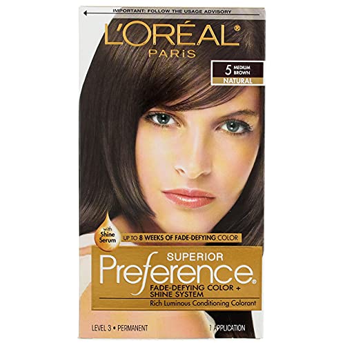 LOreal Superior Preference Permanent Hair Color, 5 Medium Brown ...